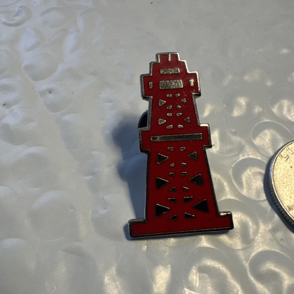 Vintage Oil Derrick Tower Lapel Hat Coat Pin  Collectible Charm  #2